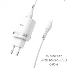 Зарядное устройство С12 Быстрая зарядка QC3.0 Micro Белый