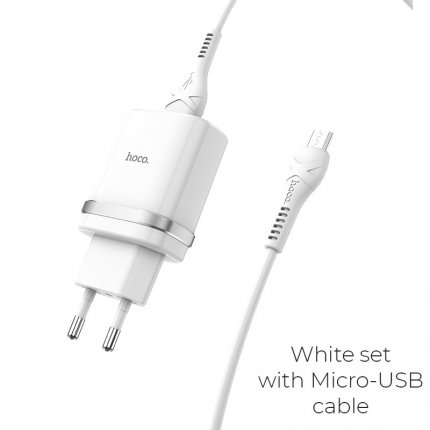 Зарядное устройство С12 Быстрая зарядка QC3.0 Micro Белый