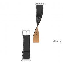Ремешок для Apple Watch WB04 кожаный 44мм Черный